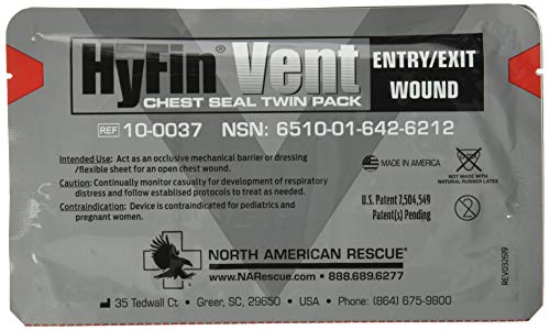 North American Rescue Hyfin Vent Junta de pecho, 2 unidades