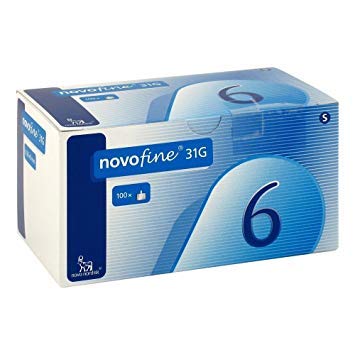 NovoFine - Aguja para bolígrafo (32 g x 6 mm, 100 unidades)