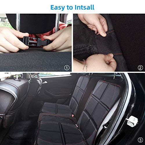 NWOUIIAY Protector de Asiento para Coche Impermeable Antideslizante con Organizador Bolsillos para los Asientos de Coche de Bebé Fácil de Limpiar y Arreglar Negro