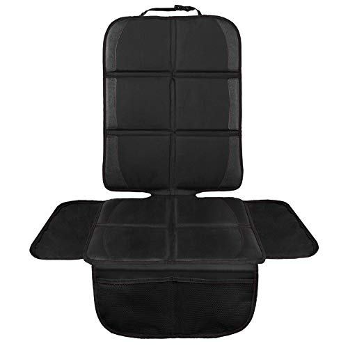 NWOUIIAY Protector de Asiento para Coche Impermeable Antideslizante con Organizador Bolsillos para los Asientos de Coche de Bebé Fácil de Limpiar y Arreglar Negro