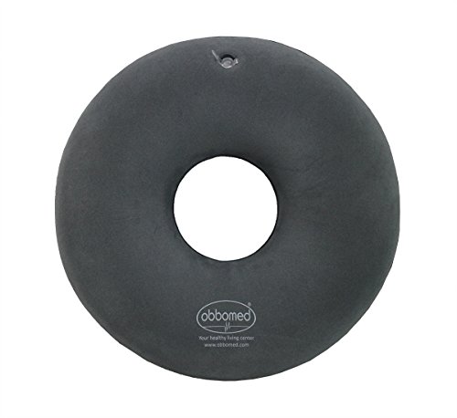 ObboMed SV-2500N, con nueva válvula de seguridad, Cojín inflable plegable con forma de anillo o donut para aliviar el dolor en pelvis, coxis, presión del coxis, hemorroides.