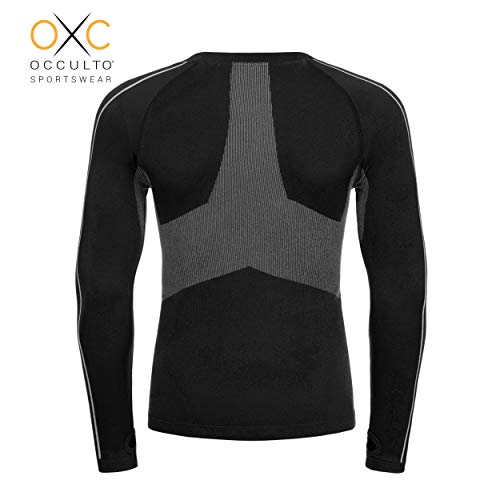 Occulto Ropa Interior TÉRMICA PANTALÓN & Camiseta Termico por Motocicleta ESQUÍ & Deportes Respirable & Secado rápido L Negro