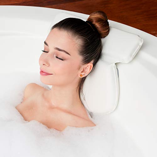 ODOXIA Almohada de Baño para Tina| Soporte de Cojín para Cuello, Hombros y Cabeza| con Ventosas Antideslizantes | Almohadas Impermeables para Jacuzzi, Bañera y SPA