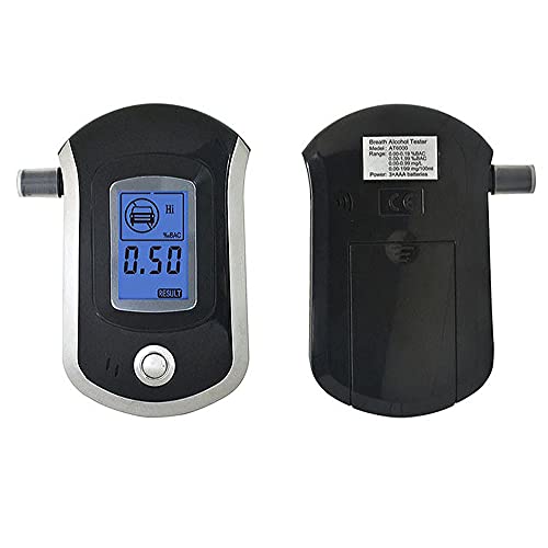 OFZVEO Alcoholimetro, Alcoholímetro Profesional, Alcoholimetro Digital Llavero y 5 Boquillas, Detector Portátil Alcohol con Pantalla LCD para Uso Personal (Negro)