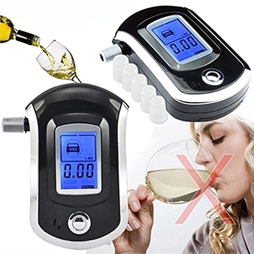 OFZVEO Alcoholimetro, Alcoholímetro Profesional, Alcoholimetro Digital Llavero y 5 Boquillas, Detector Portátil Alcohol con Pantalla LCD para Uso Personal (Negro)