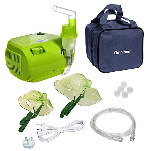 Omnibus BR-CN116B - Nuevo inhalador compresor Inhalador compacto para inhaladores bebe electrico dos enchufes UK EU (verde)