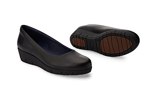 Oneflex Camile Negro - Zapatos anatómicos cómodos para Mujer - Calzado hostelería Antideslizante de Piel - Talla 38