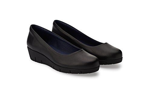 Oneflex Camile Negro - Zapatos anatómicos cómodos para Mujer - Calzado hostelería Antideslizante de Piel - Talla 38