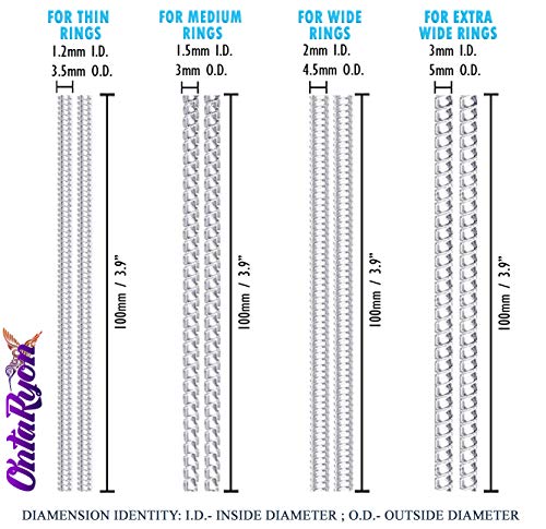 OntaRyon Ajustador de Tamaño de Anillo Invisible, Guarda - Reductor de Anillo para Oro y Plata - Adaptador, Ajustadores de Anillos Grandes