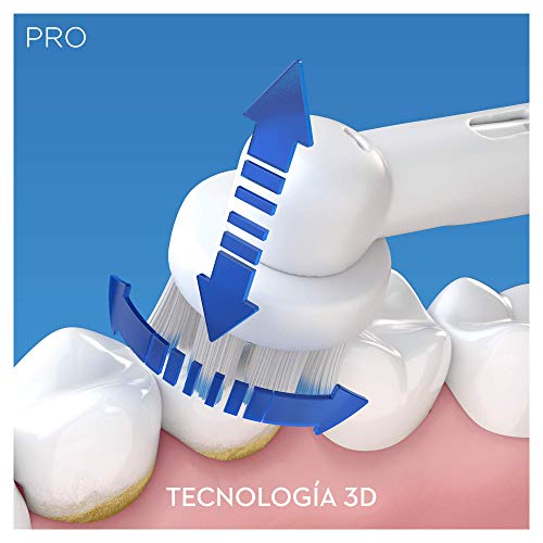 Oral-B PRO 2 CrossAction Cepillo de Dientes Eléctrico con Mango Recargable, Tecnología Braun y 1 Cabezal de Recambio, Temporizador y Control de Presión, 2000N - Negro