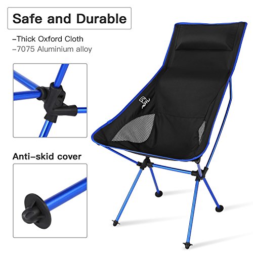 OUTAD Silla Plegable de Fácil Transporte para Camping/Playa/Pesca/Jardín (Azul Oscuro)