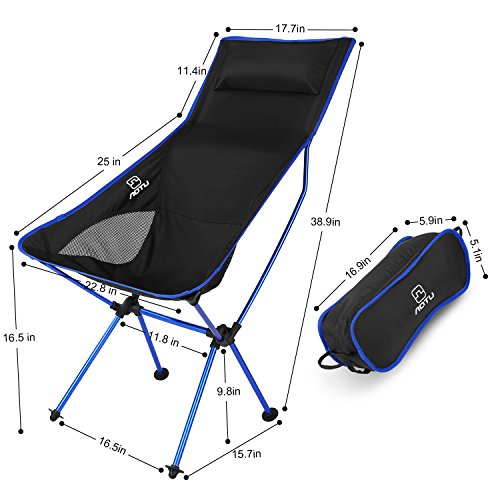 OUTAD Silla Plegable de Fácil Transporte para Camping/Playa/Pesca/Jardín (Azul Oscuro)