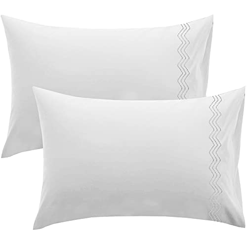 O'woda Funda Almohada 50 * 75 cm, 2 Unidades Fundas de Cojín, 100% Microfibra, Antiarrugas sin Cremallera - Blanco