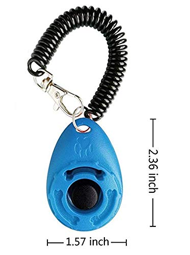 OYEFLY Clicker para Adiestramiento Perro, 2 Piezas, Multicolor para la Muñeca para Perro Gato Caballo Training Clicker de adiestramiento para Perros Clicker con Correa (Rojo y Azul)