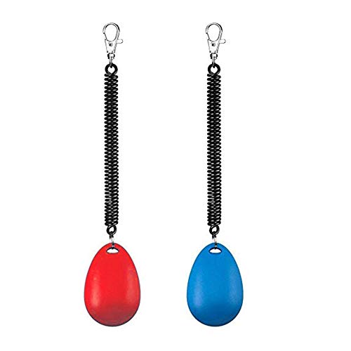 OYEFLY Clicker para Adiestramiento Perro, 2 Piezas, Multicolor para la Muñeca para Perro Gato Caballo Training Clicker de adiestramiento para Perros Clicker con Correa (Rojo y Azul)