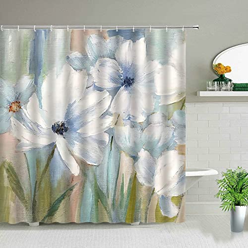 Paisaje Flor Cortina de Ducha Elegante Moderno Elegante Rosa Girasol Cactus Flor Cortina de Ducha decoración del hogar S.14 150x200cm