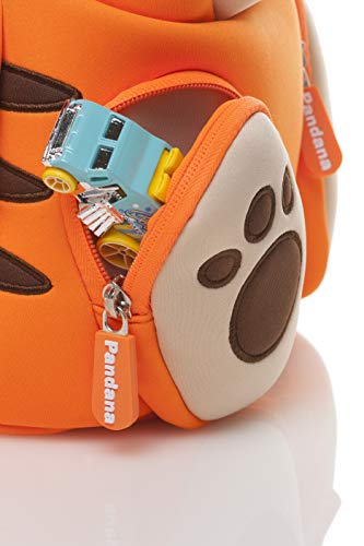 Pandana® Mochila infantil con correa pectoral para niños y niñas en el jardín de infancia o kita de neopreno aislante transpirable con sistema antipérdida., Tommy (Naranja) - PAN18004