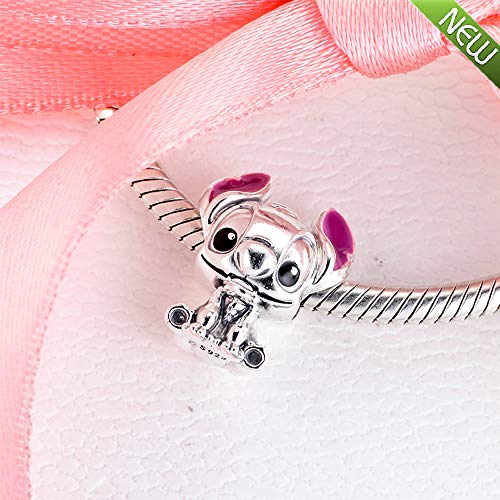 PANDOCCI 2020 regalo del día de la madre Lilo y Stitch Bead 925 plata DIY se adapta a pulseras originales Pandora encanto joyería de moda