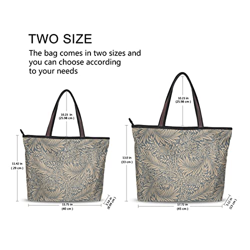 Para Madre Mujeres Girls Ladies Tote Bolsa Bolsos de Hombro Bolsos Bolsos William Morris Vintage Vintage Golden Blue Plant Flower Light Weight Strap Purse Burse Shopping