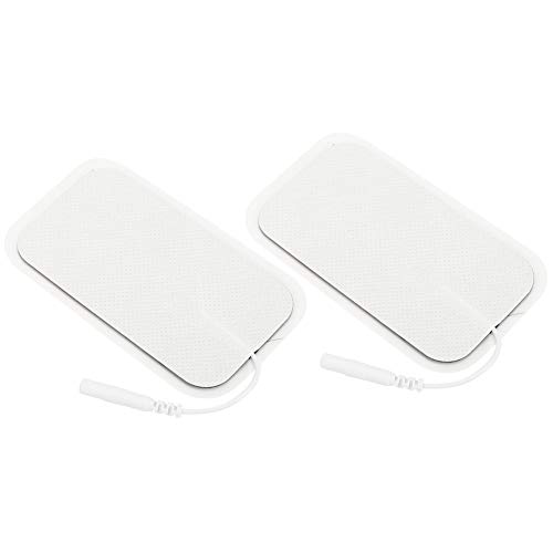 Parches de electrodos, 20 piezas 5x9 cm Almohadillas de electrodo Rectus Abdominis Músculo 2.0 agujeros Rebanada de electrodo Telas no tejidas Pin de contacto de silicona Unidad de terapia física Almo