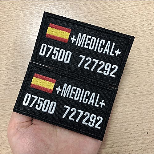 Parches de nombre tácticos personalizados 9 x 5cm Etiqueta de número militar personalizada Parche de bandera de España personalizado para múltiples bolsas de ropa Chaleco Chaquetas Camisas de trabajo