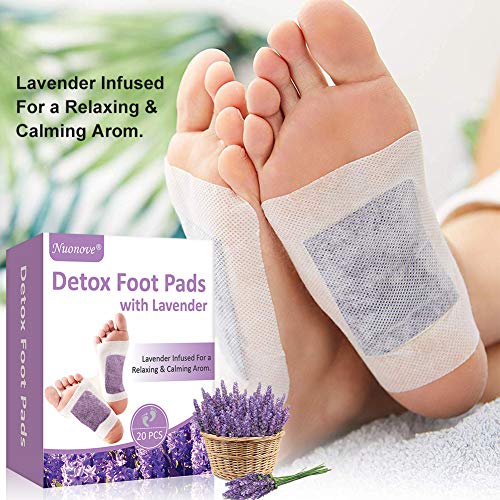 Parches Detox para Pies, Parches para Pies, 100% Naturales Parches Para Los Pies Cuidado del Pie Lavanda, Parches Pies Desintoxicacion, Eliminan Toxinas Cuerpo Mejoran Sueño,20 pzs