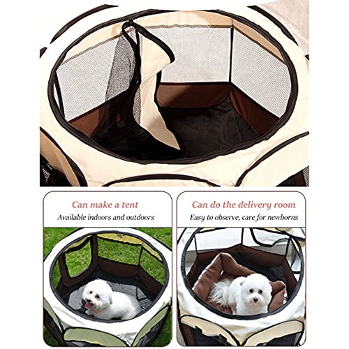 Parque para Mascotas Gris, Carpa para Mascotas Plegable portátil Casa para Perros Valla para Perros Duradera Gatos Jaula Grande para Perros al Aire Libre Parque,M