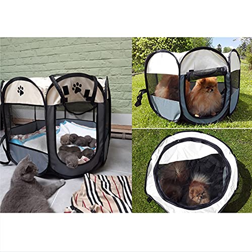 Parque para Mascotas Gris, Carpa para Mascotas Plegable portátil Casa para Perros Valla para Perros Duradera Gatos Jaula Grande para Perros al Aire Libre Parque,M