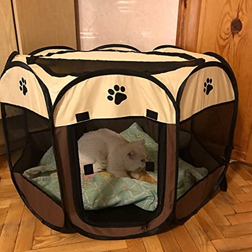 Parque para Mascotas Gris, Carpa para Mascotas Plegable portátil Casa para Perros Valla para Perros Duradera Gatos Jaula Grande para Perros al Aire Libre Parque,M