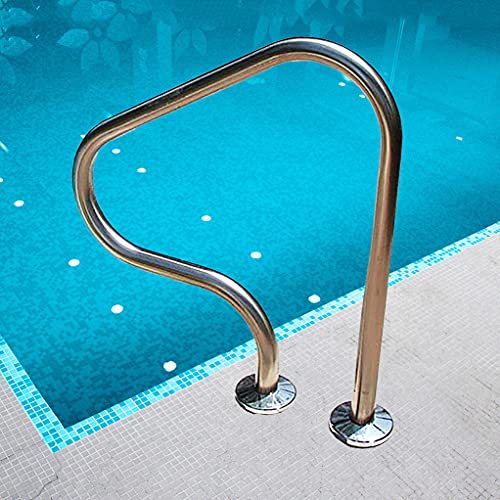 pasamanos de acero inoxidable para piscinas, agarraderas de seguridad para barandillas de rampas de escaleras de entrada a la piscina, pasamanos de fácil montaje con placa base para piscinas enterra