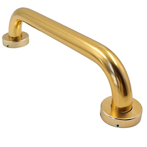 Pasamanos Escaleras baño Asa puerta - Manija de Aluminio Multiusos, Reposabrazos Tubulares para baño, Escaleras, pared, Puerta de Dranero, Puertas Corredera etc. Longitud:30cm, Oro 1 pieza