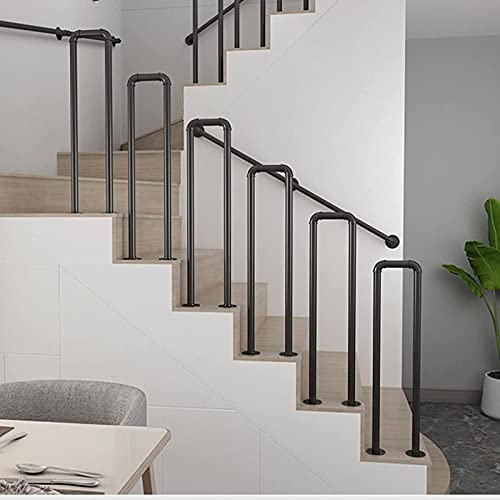 Pasamanos para Escaleras, para Escalones Exteriores O Barandilla Interior En Forma De U, Baranda De Hierro para Pasillo De Jardín Tipo Loft, Juego De Barra De Agarre Redonda Negra (Size : 40cm)