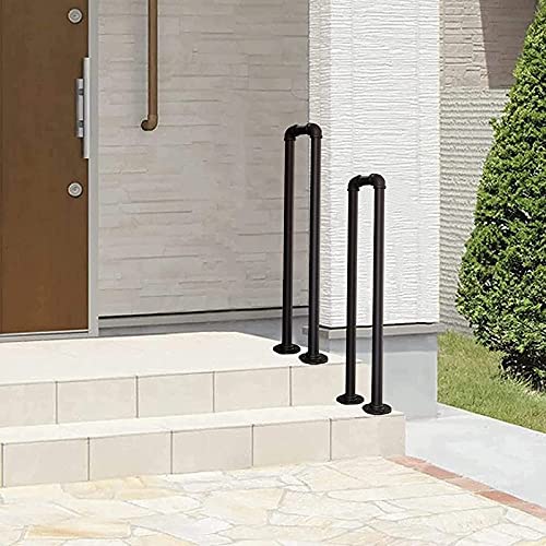 Pasamanos para Escaleras, para Escalones Exteriores O Barandilla Interior En Forma De U, Baranda De Hierro para Pasillo De Jardín Tipo Loft, Juego De Barra De Agarre Redonda Negra (Size : 40cm)