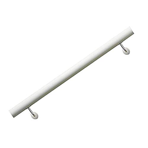 Pasamanos Pasamanos de Pared de Escaleras De Madera Blanco, Barandas Antideslizantes para Escalones Tipo Loft Varilla de Soporte Redonda Ayudas de Movilidad Modernas Barandilla 1m/2m/3m/4m/5m/6m de La