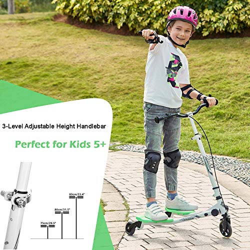 Patinete Scooter de 3 Ruedas Swing Y Fliker Scooter Plegable Altura Ajustable, para Niños de 5 +/Adolescentes/Adultos