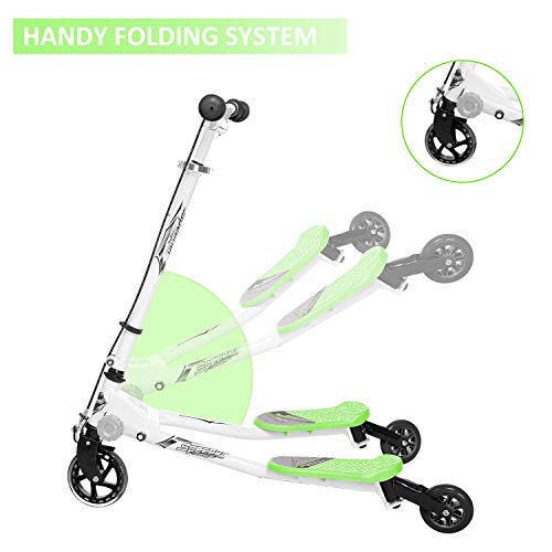 Patinete Scooter de 3 Ruedas Swing Y Fliker Scooter Plegable Altura Ajustable, para Niños de 5 +/Adolescentes/Adultos