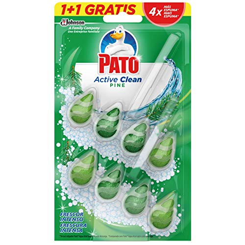 PATO - Active Clean Colgador para Inodoro, Frescor Intenso, Perfuma y Desinfecta, Aroma Pino. Dou pack, 2 unidades