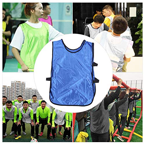 PBOHUZ Chaleco de Entrenamiento de fútbol 12 Piezas Chaleco de Entrenamiento para Adultos Pinnies de práctica de Equipo amigables con la Piel Tamaño Libre para Deportes de Baloncesto de fútbol