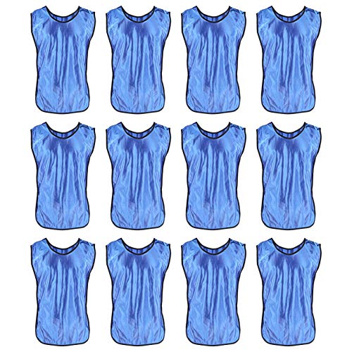 PBOHUZ Chaleco de Entrenamiento de fútbol 12 Piezas Chaleco de Entrenamiento para Adultos Pinnies de práctica de Equipo amigables con la Piel Tamaño Libre para Deportes de Baloncesto de fútbol