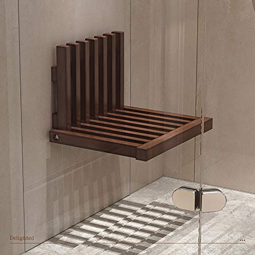 PEIHAN Taburete Plegable para Cambiar Zapatos, Taburete de Pared montado en la Pared Taburete de Porche montado en la Pared Que Ahorra Espacio, Taburete de Madera Maciza para baño