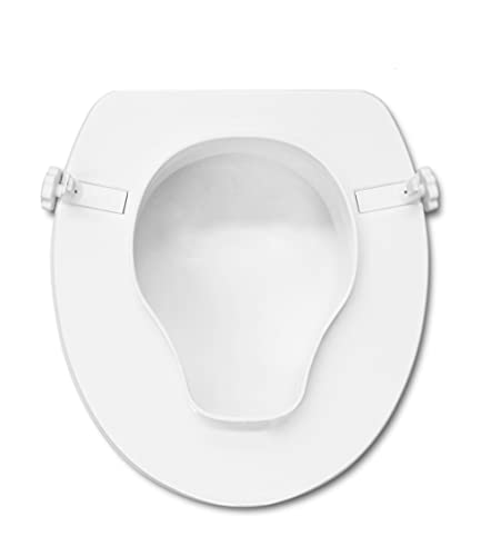 PEPE - Elevador WC con Tapa (10 cm de altura), Asiento Elevador WC Adultos, Elevador WC Universal, Asiento WC Ortopédico, Elevador Inodoro Personas Mayores y Minusválidos, Alzador WC Adulto, Blanco.