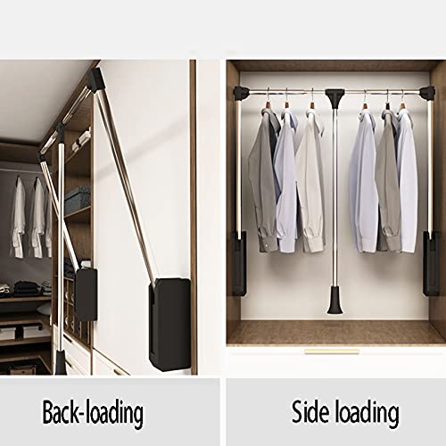 Perchero Ajustable Elevable para Ropa Retráctil, Dormitorio Barra de Ropa, Herrajes para Armario, Barra para Ropa Abatible, Bastidor para Acabados de Ropa, Montaje en pared Marco de pared Industrial