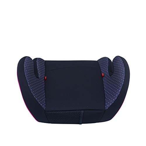 Petex Max 112 Asiento elevador infantil de coche, grupo ECE 2-3, niños de aprox. 3,5-12 años, 15-36 kg, negro/rosa