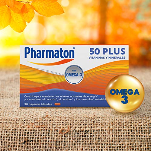 Pharmaton 50+ - Multivitamínico con Omega 3 - 30 cápsulas - Ayuda a mantener la energía a partir de los 50 años