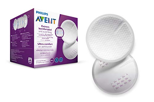 Philips Avent SCF254/61 - Discos absorbentes de lactancia desechables, pack de 60 discos absorbentes para usar de día o de noche, Blanco