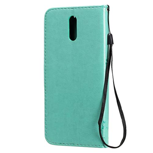 PHONETABLETCASE+ / for Compatible with Nokia 2.3 Funda de Cuero Horizontal de Flip de patrón de árbol y Gato con Soporte y tragamonedas y Billetera y cordón,Protección de la Cubierta de la Cubierta a