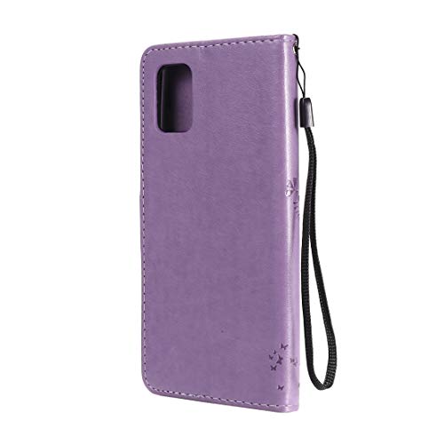 PHONETABLETCASE+ / for Compatible with Samsung Galaxy A31 Árbol y Gato Estuche de Cuero Horizontal Flip Funda con Soporte y Ranuras Tarjetas y Billetera y cordón,Protección de la Cubierta de la cubie