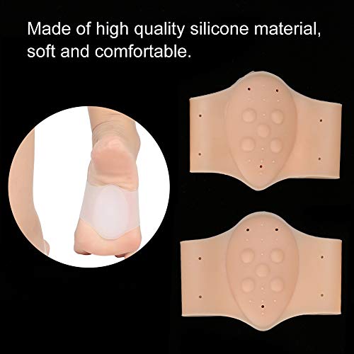 Pie Plano Venda con Almohadilla de Silicona Elástica Soporte Arco Corrector de Fascitis Plantar para Aliviar Dolor de pie Cuidado (Desnuda)