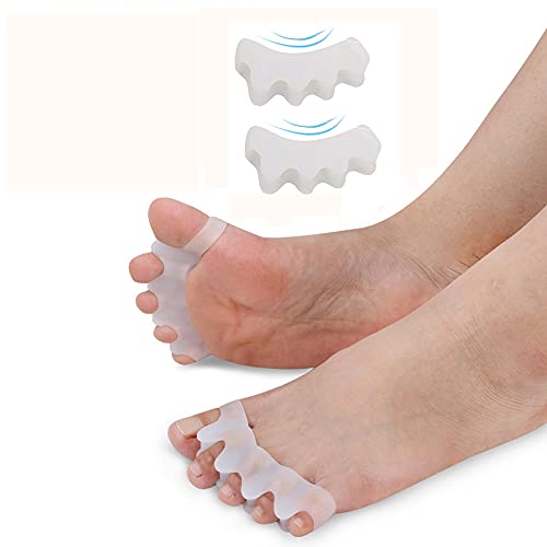 Pinkiou Separadores de dedos de silicona Cinco dedo del pie Hallux Valgus Corrector de juanete para el cuidado de los pies (1 par)