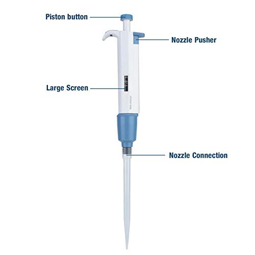 Pipetas de Volumen M5000, Micropipeta, de Un Solo Canal, Manual Ajustable, Volumen Variable, Pipetas Micro Pipeta Autoclavable, Pipeta de Volumen 1000-5000ul